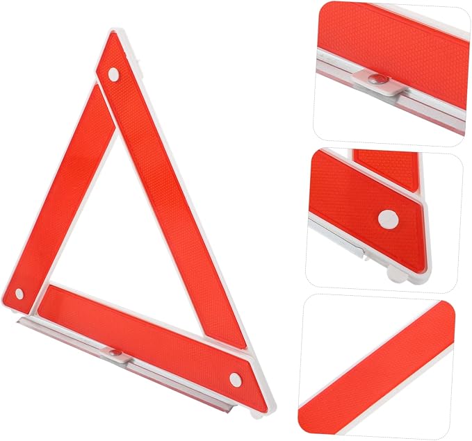 Garneck Emergency Triangle Sign Reflective Safety Warning Triangle for Car Breakdowns Portable and Foldable Design Essential Roadside Safety Tool for Vehicles