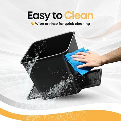 Car Trash Can with Stability Wings – Leakproof Portable Garbage Bin for Fabric & Rubber Mats – Compact Durable Plastic Auto Organizer for Cars, SUVs, Trucks (Black, Small)