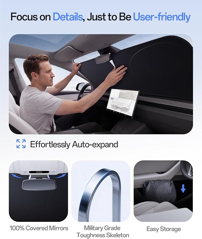 Windshield Sun Shade for Subaru Forester 2000-2026, Custom Fit Sunshade, 100% UV Block & Heat Insulation, Foldable Car Sunshade with Storage Bag, Protect Interior Accessories