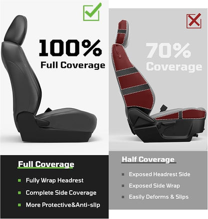 Car Seat Covers Fit for Toyota Tacoma 2016-2023,Full Coverage Faux Leather Car Seat Covers Full Set,Custom Waterproof Breathable Car Seat Protector Front Seat and Back Seat Covers for Cars(Black)