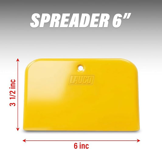 LAUCO Auto Body Filler Yellow Spreaders (Pack of 100) - Size 6" Reusable Plastic Spreader for Automotive Fillers, Putties, Glazes, Caulks and Paint - Easy Application (6")