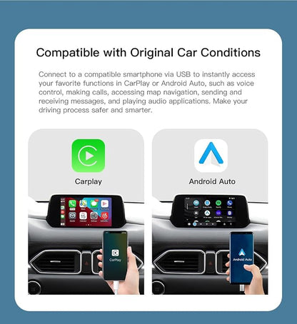 LEXXSON Carplay Adapter Compatible with Mazda 2/3/6/CX3/CX5/CX9/MX5 2014-2021 Year, Fit for Carplay & Android Auto, TK78-66-9U0C OEM Hub Retrofit Kit for Mazda Connect System