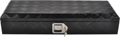 34.5''Inch Aluminum Truck Tool Box Truck Bed Toolbox Trailer Chest Box Trailer Storage Organizer Waterproof Square Storage Organizer w/Lock&Keys Black(‎34.5" Lx13'' Wx6.5'' H)