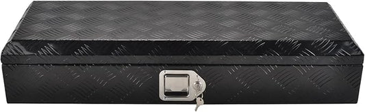 34.5''Inch Aluminum Truck Tool Box Truck Bed Toolbox Trailer Chest Box Trailer Storage Organizer Waterproof Square Storage Organizer w/Lock&Keys Black(‎34.5" Lx13'' Wx6.5'' H)