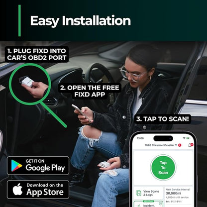FIXD Bluetooth OBD2 Scanner for iPhone & Android - Diagnostic Scan Tool for Repairs and Car Buying - Check Engine Code Reader & Enhanced Codes - (3 Pack w/Free 14-Day FIXD Premium Bundle)
