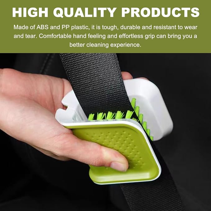 KVAEY Car Seat Belt Cleaning Brush, U-Shaped Auto Interior Washing Brush with Double-Sided Bristles, Closeable Safety Belt Bristle Scrubber Cutlery Cleaner Brush for Car Home (1 PCS)