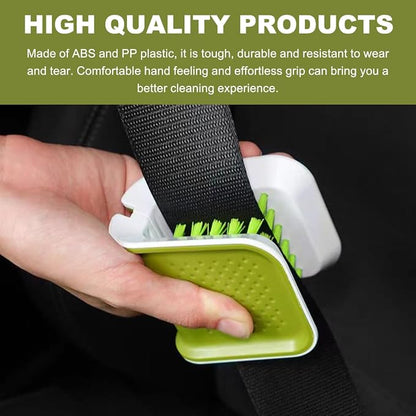 KVAEY Car Seat Belt Cleaning Brush, U-Shaped Auto Interior Washing Brush with Double-Sided Bristles, Closeable Safety Belt Bristle Scrubber Cutlery Cleaner Brush for Car Home (2 PCS)