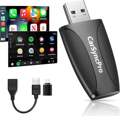 Wireless CarPlay & Android Auto Adapter - Fast & Stable Connection, Plug & Play, Universal Fit for iOS 10+/Android 11+, Transform Your Wired System to Wireless with Type-C/USB-A for 800+ Cars (2016+)