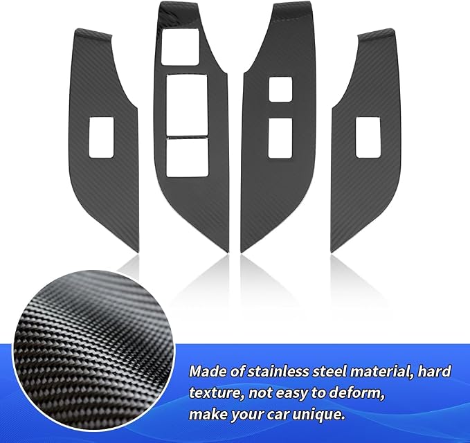 Car Door Power Window Lift Switch Protection Panel for Toyota RAV4 2019 2020 2021 2022 2023 2024 2025 Auto Interior Decor Accessories Armrest Side Pull Handle Trim Cover Carbon Fiber Style Kit