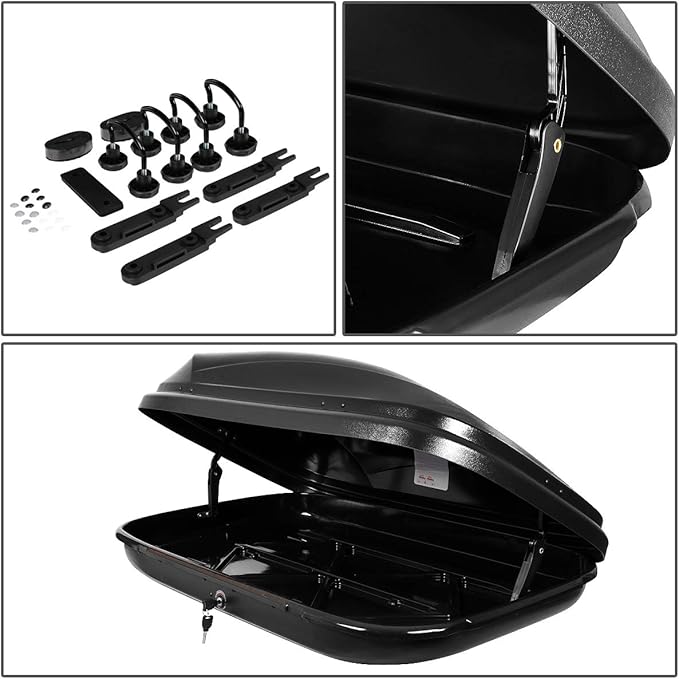 Heavy Duty Rooftop Cargo Carrier ABS Lockable Car Roof Rack Cargo Carrier, Capacity 110 LBS, 53 X 34 X 15 Inches, Black