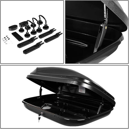 Heavy Duty Rooftop Cargo Carrier ABS Lockable Car Roof Rack Cargo Carrier, Capacity 110 LBS, 53 X 34 X 15 Inches, Black