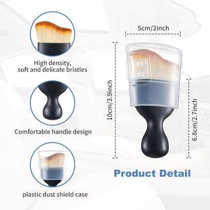 Car Interior and Exterior Soft bristles Detail dust Brush Interior dusting Brush Dashboard Cleaning Brush Home Office Computer Keyboard dusting Tools+ Double-Sided Suede Cleaning Towel