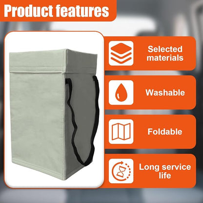 YoRise Foldable Car Trash Can, Multipurpose Waterproof Auto Back Seat Hanging Garbage Organizer, Large Capacity Leak-Proof Vehicle Interior Storage Bag Accessories for Cars, SUVs, Trucks (Gray)