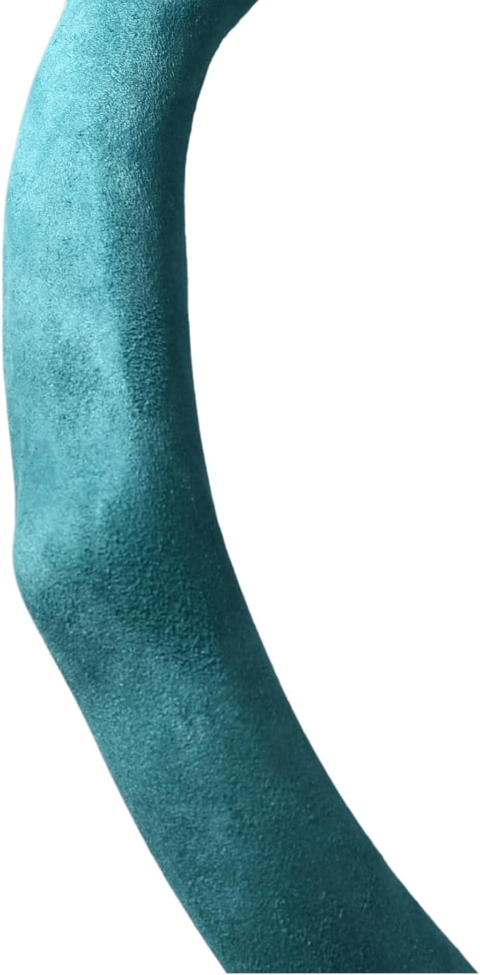Quick Install Sporty Lake Blue Suede Steering Wheel Cover Universal fit Any 14 ½ to 15 inches Car SUV Pickup Azure Blue Cerulean Cyan