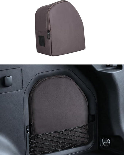 For 2026 Toyota RAV4 Hybrid&Plug-in Hybrid 600D Wear-Resistant Oxford Fabric Trunk Organizer Pocket Bag, Trunk Cubby Storage Bag, Cargo Side Pocket, RAV4 Trunk Upgrade Interior Accessories Black-Brown