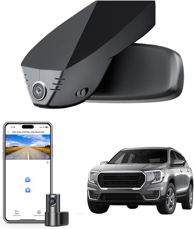 Mangoal Front 4K & Rear 1080p Dash Cam for GMC Terrain 2018-2024(Model A), SL SLE AT4 Denali, Model A & Model B Have Same Models Years but Vehicle Sensor Cover are Different, Free App, GPS, 128GB Card