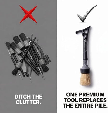Boars Hair Detailing Brush, 3 in 1 Patent Pending in House Design from Proper. Detail Automotive Interior or Exterior, get Professional Results with Proper Detail Brushes Car Detailing