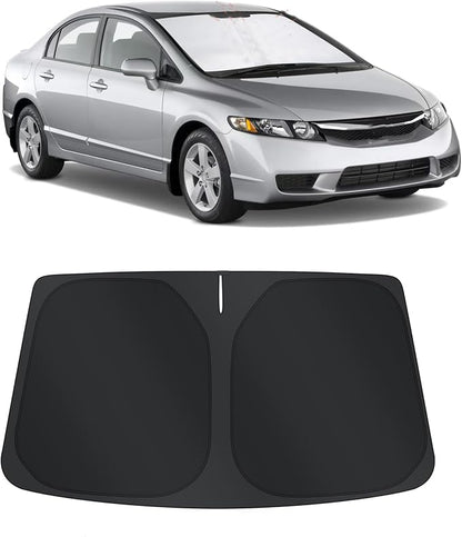 TINGLU Sun Shade for Honda Civic 2006-2011 Accessories Windshield Sun Shade Window Shade UV Rays Protection Sun Visor Cover with Steering Wheel Sunshade Storage Bag