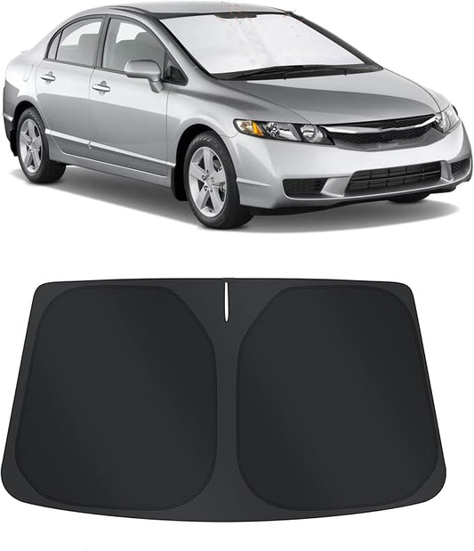 TINGLU Sun Shade for Honda Civic 2006-2011 Accessories Windshield Sun Shade Window Shade UV Rays Protection Sun Visor Cover with Steering Wheel Sunshade Storage Bag