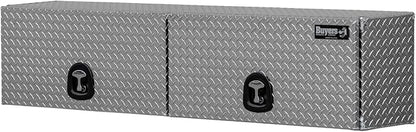 Buyers Products 1701364 Topsider Truck Tool Box, 18x16x88 Inch Diamond Tread Aluminum, Dual Flip-Up Doors, Locking Compression Latches, Weather Resistant, No-Drill Mount, Made in USA