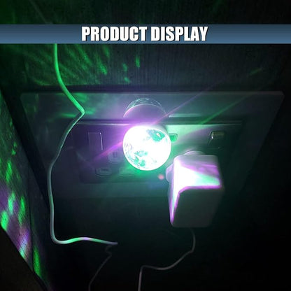 USB LED Car Interior Atmosphere Lamp – Portable Plug-in Mini RGB Ambient Light, Sound Activated LED Decorative Night Light for Vehicle, Laptop, Home Office & Party (White)