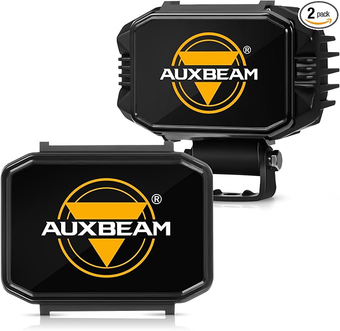 Auxebam 4 inch Black Offroad Light Covers, 2Pcs LED Cube Pod Cover Waterproof Polycarbonate Protective Lens for LED Cube Lights Driving Fog Light (Not Fit for Amber Spot Beam 'ZD000706')