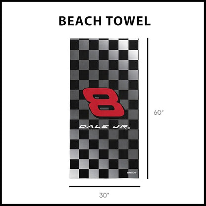 Northwest NASCAR Dale Earnhardt Jr. Graded Checks Beach Towel, Cotton Blend Lightweight Bath, Pool Swim Travel Fan Gear, 30 x 60 Inch