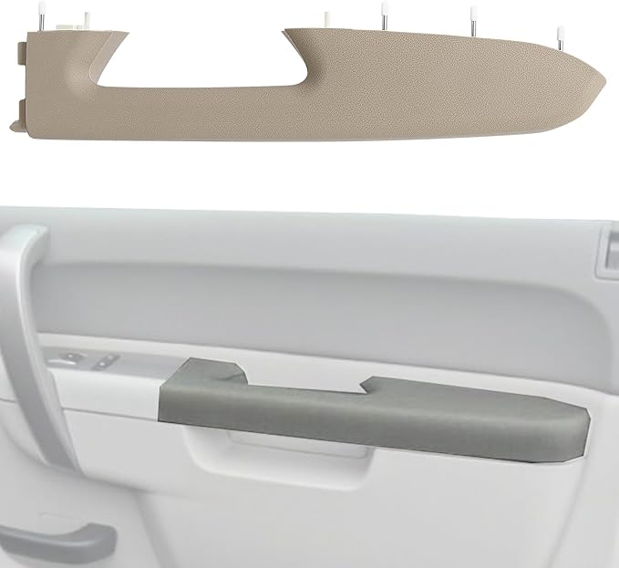 Upgraded Door Armrest Repair Kit Right Passenger Side Door Panel Handle Tan Compatible with 2010-2014 Chevy Silverado GMC Sierra 1500 2500HD 3500HD Replaces 22818472