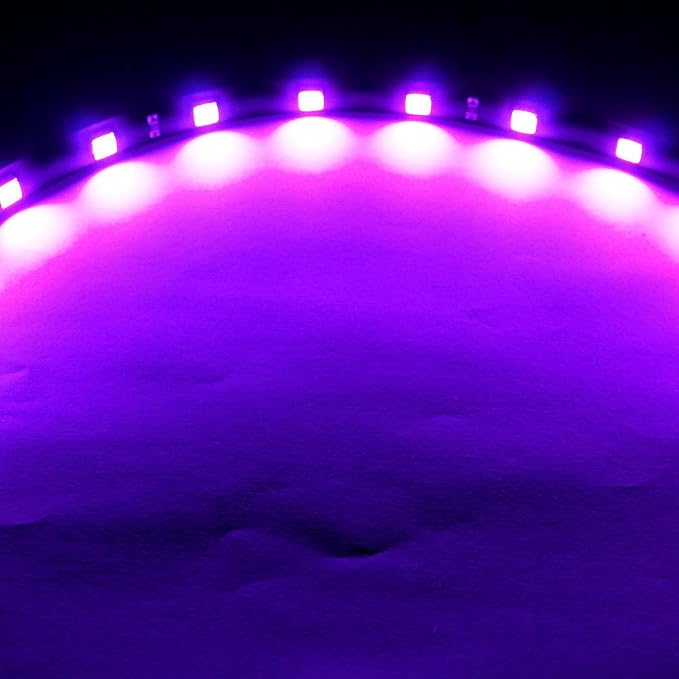 SOCAL-LED LIGHTING 30cm 12" Purple Flexible LED Strips High Power Bright 5050 12 SMD Car DRL Under Dash Accent Light, Waterproof, Cuttable, Pack of 2