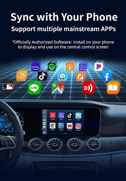 Wireless CarPlay Adapter-Convert Wired CarPlay to Wireless,Stable Connection and Mini Size,Plug & Play,50% Lower Temperature,Auto-Reconnect,Compatible with iPhone & Android & Cars 2015+
