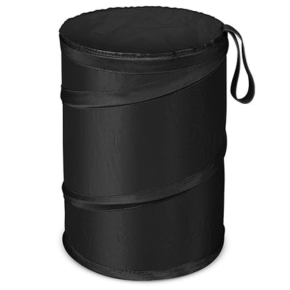 Car Trash Can, 2.6 Gallons Car Garbage Can, Collapsible Trash Bin | Pop-Up Trash Can for Car Front Back Seat, Portable Car Trash Bag Hanging for Vehicle SUV Rv Truck Accessories Interior, Black