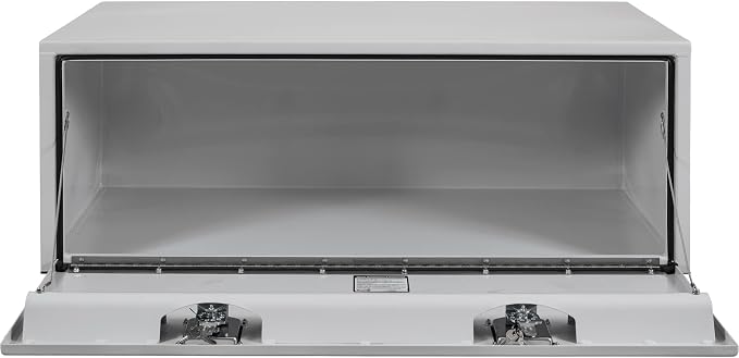 Buyers Products 1708410 White Steel Underbody Truck Tool Box, 18 x 24 x 48, Made in USA, 14 Ga Steel, Locking Stainless Latch, Weather-Resistant, Powder-Coated, Secure Storage for Work Trucks