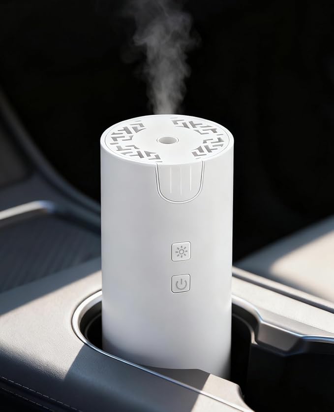 Marchred 100ML Car Essential Oil Diffuser, Rechargeable Battery Powered, 7 Color Lights, 2 Mist Modes, Cordless Portable Aromatherapy Humidifier for Car Home Outdoor