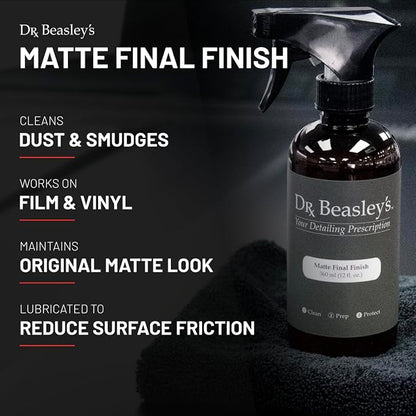 Dr. Beasley’s Matte Final Finish 32oz - Matte Safe Auto Detail Spray for Between Washes, Touch-ups. Removes Dust, Smudges, Water Spots for Showroom Appearance. pH Balanced, No Gloss