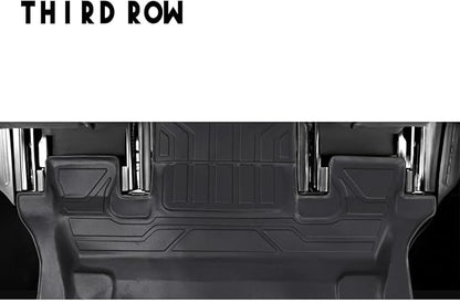 KARPAL Floor Mats for 2020-2025 Ford Explorer (Fit 6 & 7 Seat), Custom Fit TPE All Weather Ford Explorer Accessories 1st & 2nd & 3th Row Floor Liner & Trunk Mat with Backrest Mat