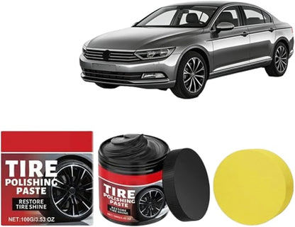 Tire Gloss Protection Agent, Tire Polishing Paste, Tire Coating Paste, Ungraded Long-Lasting Tire Dressing with Wet Gloss Look Finish for Car, Truck, Motorcycle, Rv & More (1pcs)