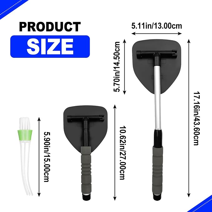 Car Detailing Kit, Extendable Windshield Cleaner with 5 Upgraded Reusable Microfiber Pads | Interior/Exterior Auto Glass & Wheel Cleaning Tool