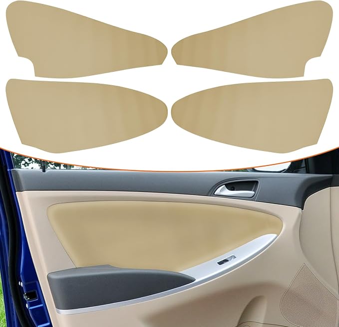 RUIANTE 4pcs Door Panel Cover Trim Replacement Compatible for Accent 2010-2016 Car Interior Accessories (Beige)