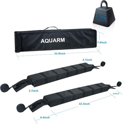 Kayak Roof Rack Pads Universal Car Soft Roof Rack for Canoe/Surfboard/Paddle Board/SUP/Snow Board with Adjustable & Steady Tie-Down Straps and Storage Bag (Dark Black)