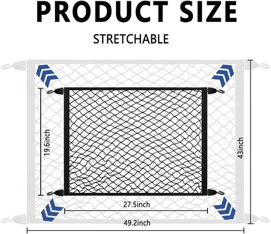 Cargo Net for SUV,Upgraded Highly Elastic Truck Cargo Net with Trunk Net Hooks - Stretch to 49.2"x43",Premium Truck Bed Netting for Cargo for Car Organizer and Storage (27.5"x19.6")