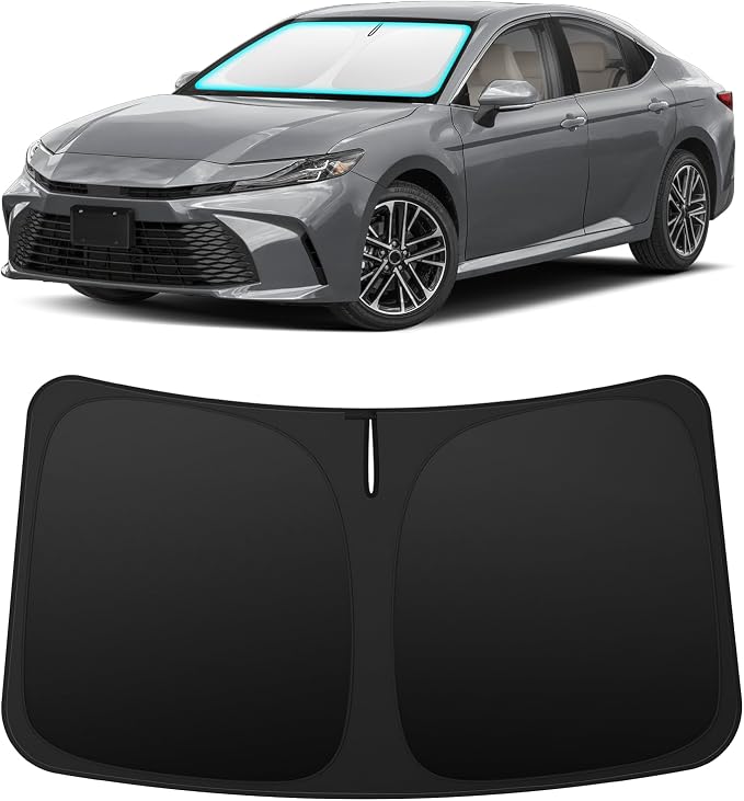 INSAUTO Custom Fit Windshield Sun Shade Accessories for Toyota Camry 2025 2026 (LE/XLE/SE/XSE/Hybrid), Foldable Front Window Sunshade, UV & Heat Reflector, Keeps Interior Cool, Includes Storage Bag