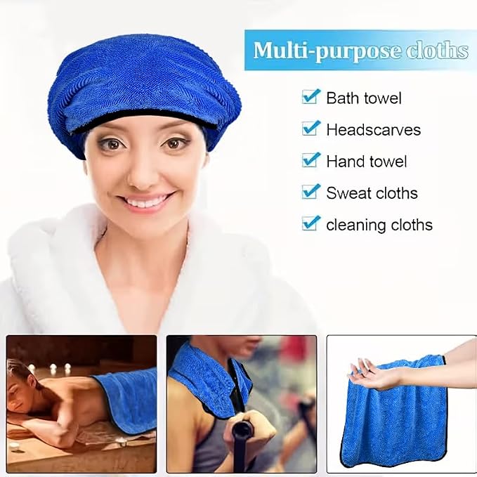 DIAOJIA 3 Pack Microfiber Car Towels (16" x 24"), 500 GSM Double-Sided Absorbent Coral Fleece Cloths for Washing, Drying & Cleaning, Streak-Free & Lint-Free (Blue)