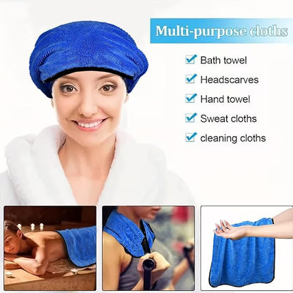 DIAOJIA 3 Pack Microfiber Car Towels (16" x 24"), 500 GSM Double-Sided Absorbent Coral Fleece Cloths for Washing, Drying & Cleaning, Streak-Free & Lint-Free (Blue)