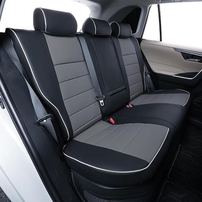 EKR Corolla Seat Cover Custom Fit for Toyota Corolla 2020 2021 2022 L/ LE,Leather Car Seat Cover Full Set-Faux Leather(Black/Gray)