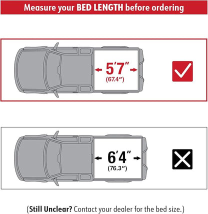 MaxMate Soft Roll-up Truck Bed Tonneau Cover Compatible with 2019-2026 Ram 1500 (Not Fit 19-24 Classic) | 5'7" (67") Bed | TCD169046
