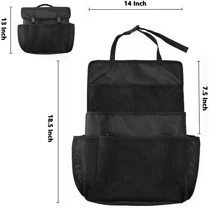 3-in-1 Car Seat Organizer Car Seat Back Organizer with Tablet & Laptop Holder, Passenger Seat Storage Bag with Compartment,Headrest Organizer for Cars,Trucks,SUVs,Vans