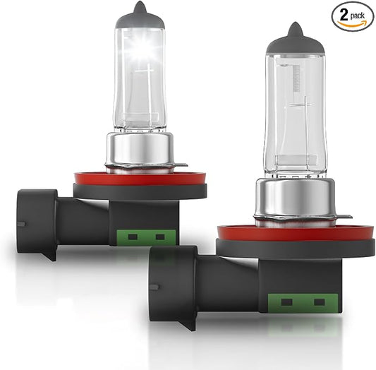 H11 Halogen Headlight Bulb,3800K, 4000 Lumens,12V 55W Standard Halogen Light Bulb,Head Light Bulbs for Car,High Brightness Headlight Bulb,Headlight Bulbs High and Low Beam,Pack of 2