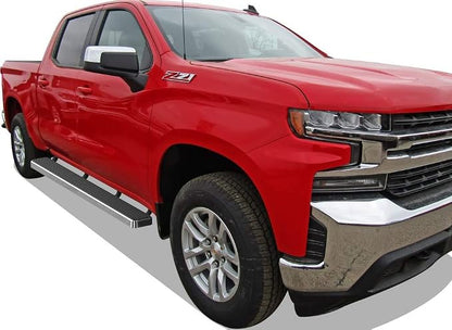 APS (Silver 6in 304 Stainless Steel) Running Boards Compatible with Chevy Silverado GMC Sierra 1500 2019-2026 Crew Cab & 2500 HD 3500 HD 2020-2026 (Silverado 1500 LTD Sierra 1500 LD 2022)
