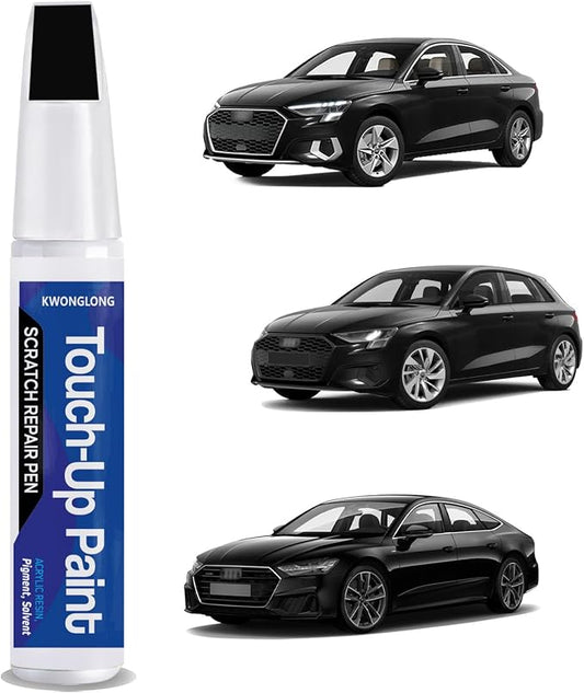 Brilliant Black LY9B Touch Up Paint For Audi 2015-2024 A3/A4/A5, 2018-2024 Q5/Q7, 2-in-1 Chips and Nicks Scratch Repair Pen