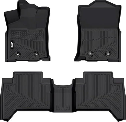 VIWIK Floor Mats for Toyota Tacoma 2018-2024 Double Cab Only Auto, TPE Rubber Car Mats All Weather Protection Custom Floor Liners for Toyota Tacoma Double Cab 1st and 2nd Row Non-Slip Odorless